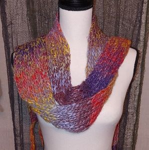 FOREVER 21 extra long multi colored knitted scarf